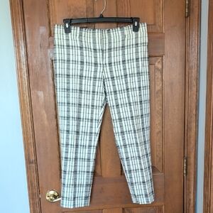 Ann Taylor Black and White Plaid Dress Pants 10P